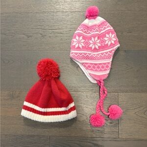 Girls winter hats one size both new